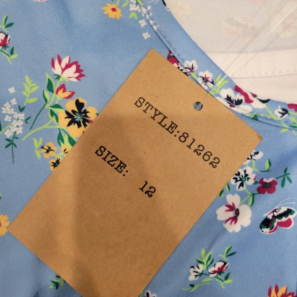 NWT Rmla Girls‎ Outfit Set Floral Top Corduroy Skirt Blue Cute Size 12